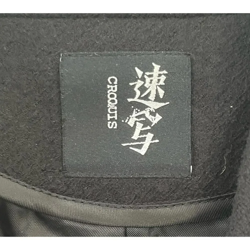 CROQUIS BLACK BOILED WOOL 1 BUTTON BLAZER - Picture 7 of 9